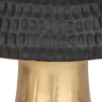 9" Hammered Top Mushroom, Black/gold