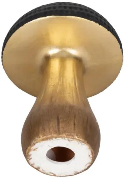 9" Hammered Top Mushroom, Black/gold