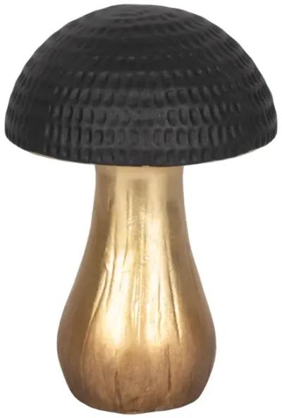 9" Hammered Top Mushroom, Black/gold