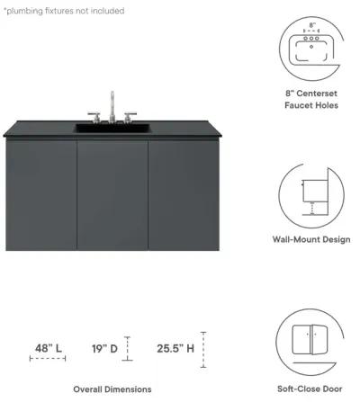 Bryn 48" Wall-Mount Bathroom Vanity