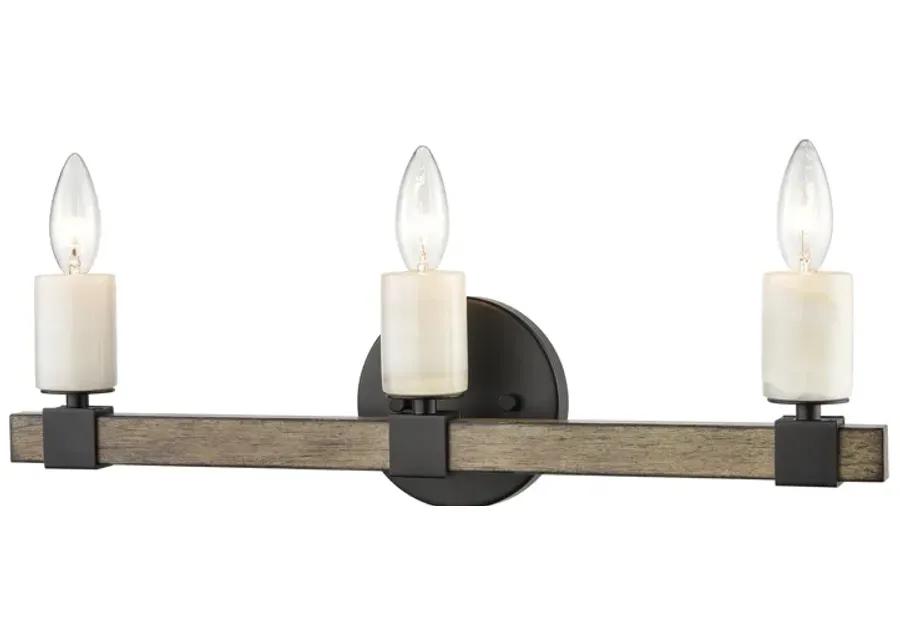 Stone Manor 21" Wide 3-Light Vanity Light - Matte Black