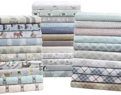 True North by Sleep Philosophy Cozy Flannel Seafoam Llama Printed Sheet Set