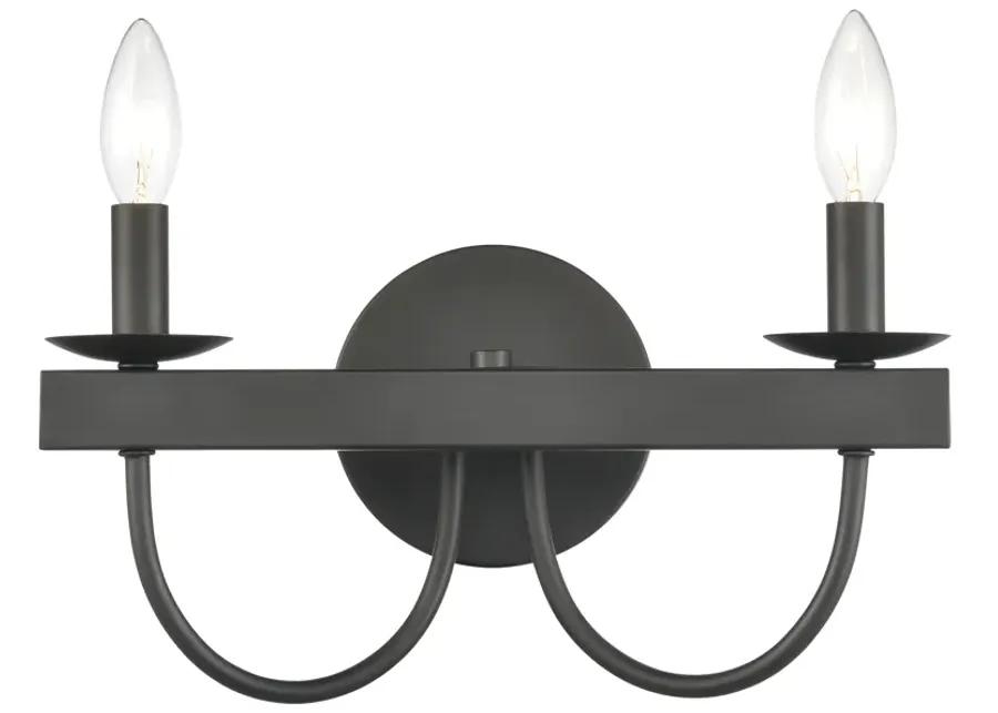 Williamson 14" Wide 2-Light Vanity Light - Black