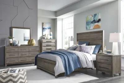 Hearst Solid Wood California King-Size Panel Bed in Sahara Tan