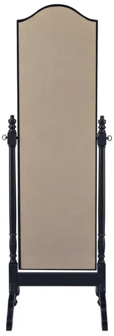 Cabot Rectangular Cheval Mirror with Arched Top Black