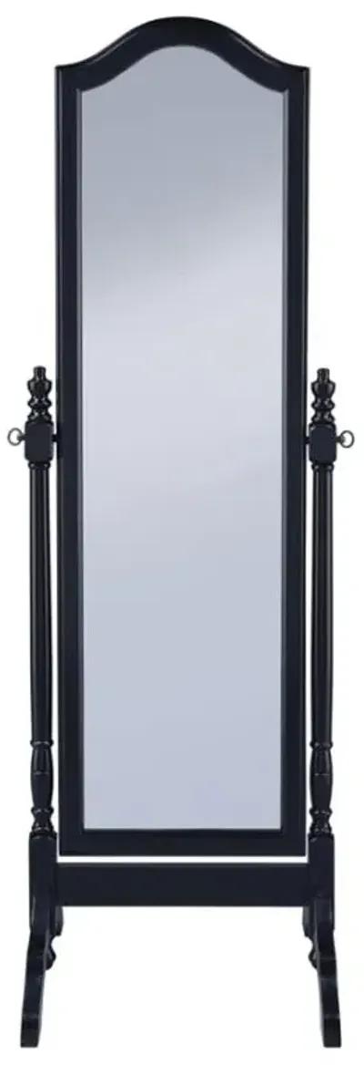 Cabot Rectangular Cheval Mirror with Arched Top Black