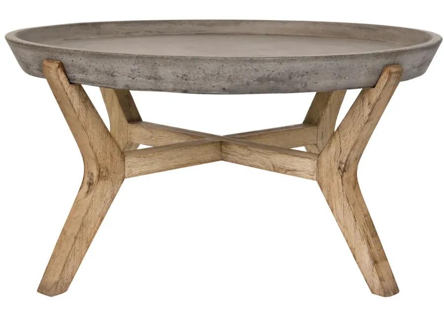 Wynn Indoor/Outdoor Modern Concrete round 18.1-Inch H Coffee Table