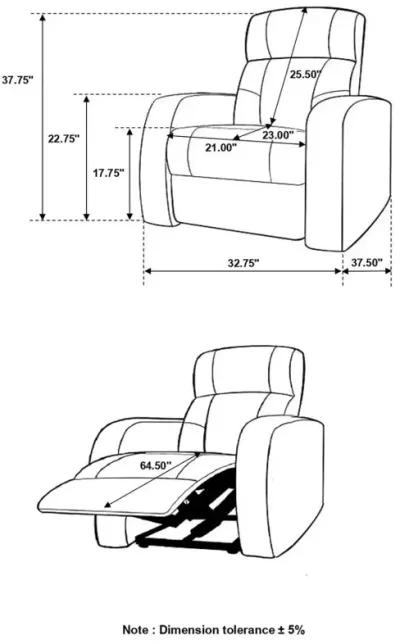 Cyrus Home Theater Upholstered Recliner Black