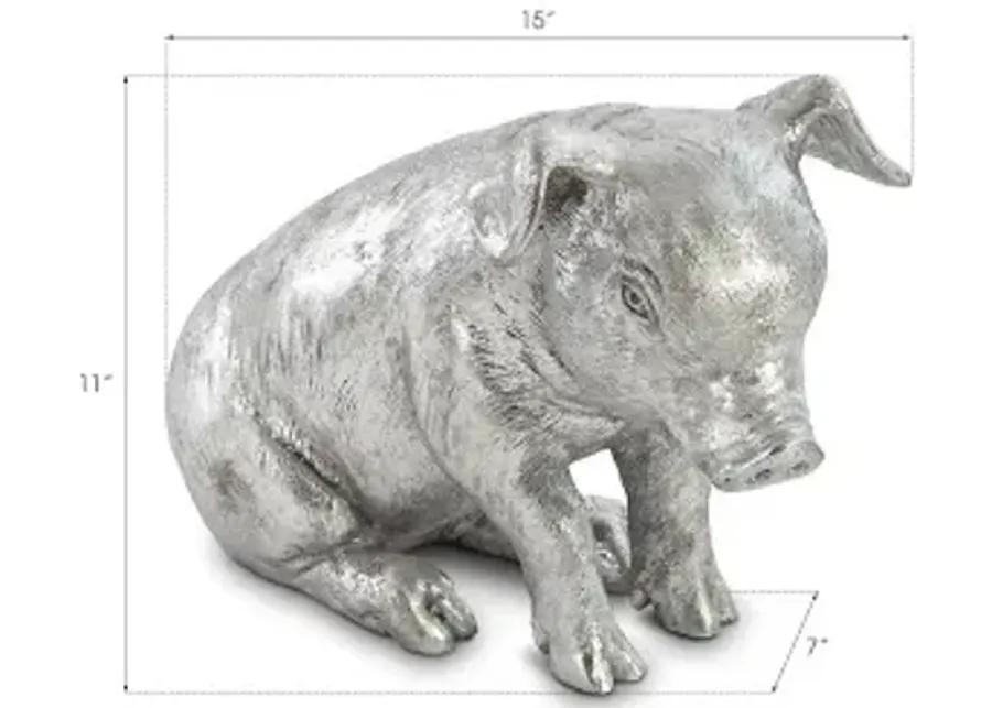 sitting piglet, silver leaf