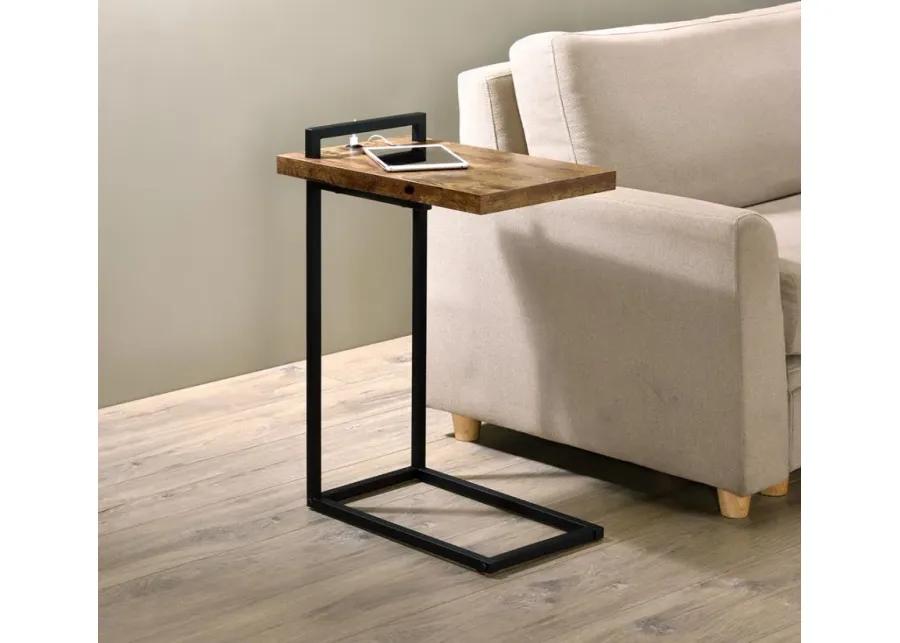 Maxwell C-shaped Accent Table with USB Charging Port