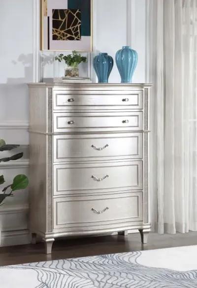 Evangeline 6-drawer Chest Silver Oak