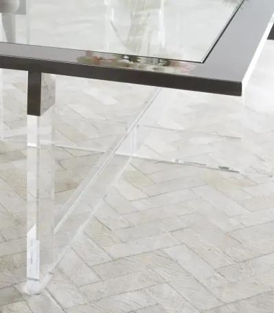 Bastian Coffee Table in Clear Acrylic and Gunmetal Polished Stainless Steel