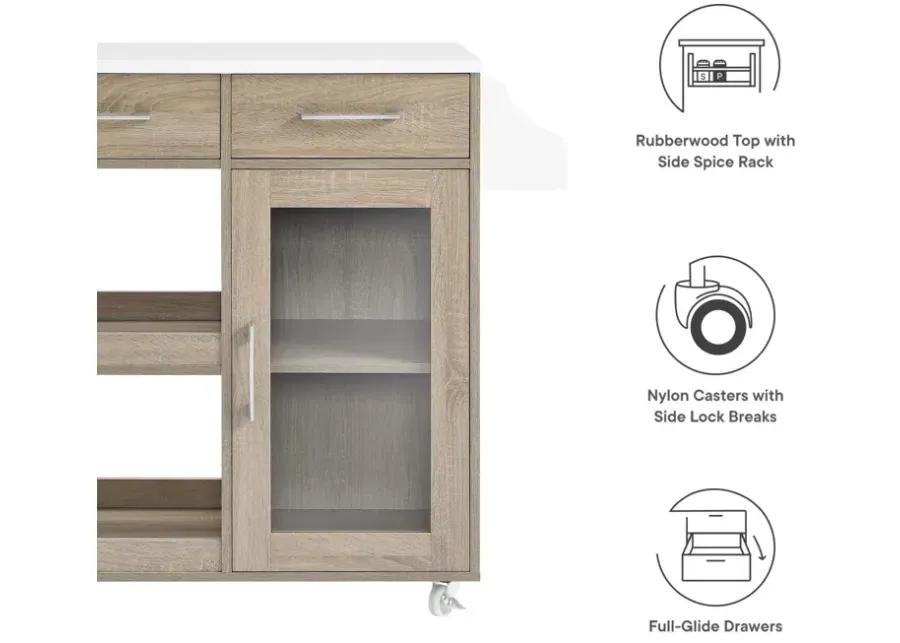 Culinary Kitchen Cart With Spice Rack