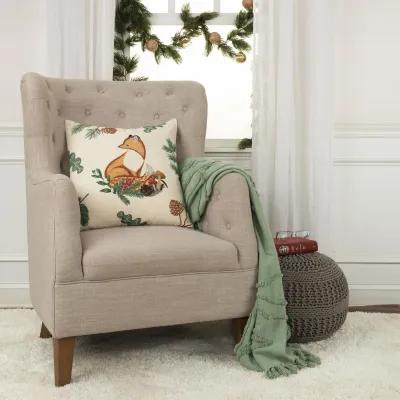 HOLIDAY 2022 Woodland Animal Green Pillow