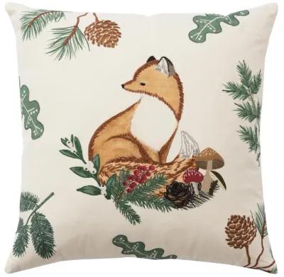 HOLIDAY 2022 Woodland Animal Green Pillow