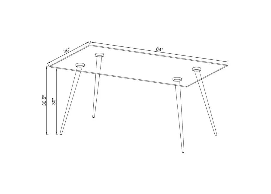 Aaliyah Rectangle Glass Top Dining Table