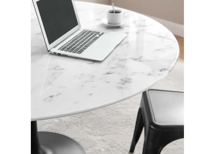 Lippa 54" Round Artificial Marble Dining Table