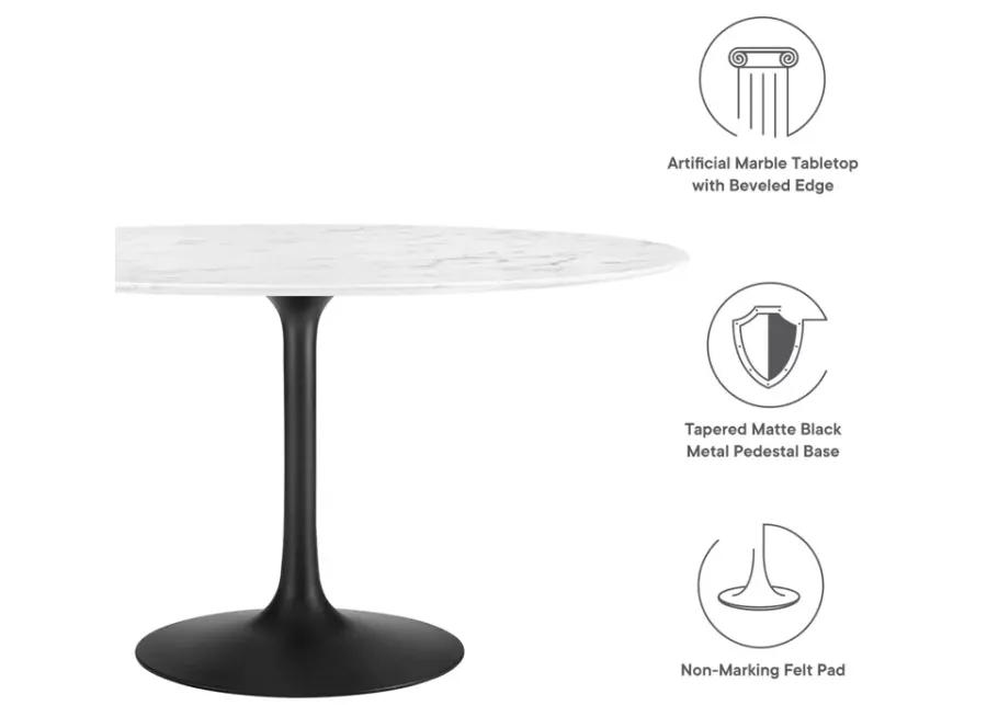 Lippa 54" Round Artificial Marble Dining Table