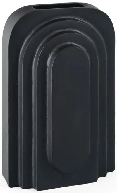 Calyx 12" Metal Table Vase, Large Black