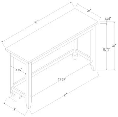 Toby Rectangular Marble Top Counter Height Table Espresso and White