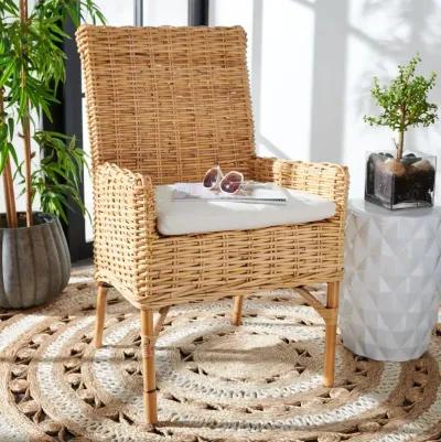 NANCY RATTAN ACCENT CHAIR W/ CUSHION