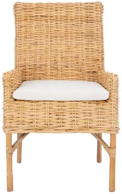 NANCY RATTAN ACCENT CHAIR W/ CUSHION