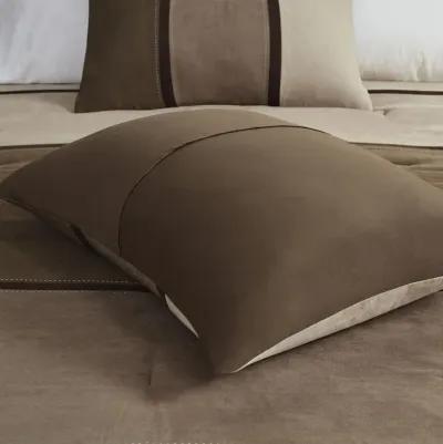 Madison Park Palisades Brown 7 Piece Faux Suede Comforter Set