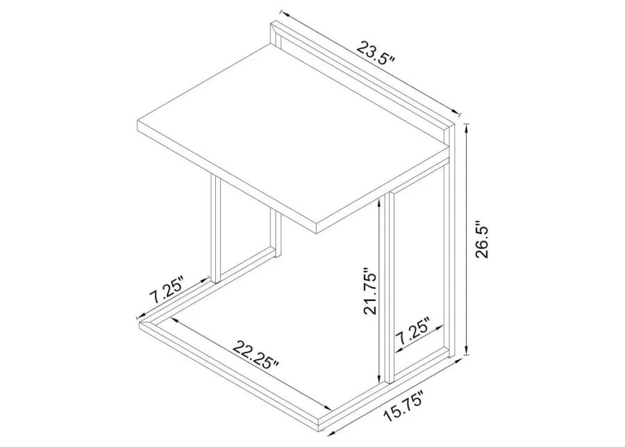 Dani Rectangular Snack Table with Metal Base