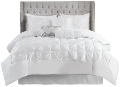 Madison Park Laurel White 7 Piece Tufted Comforter Set