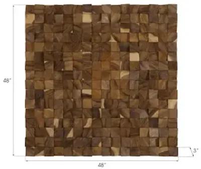 blocks wall art, chamcha wood, natural, lg