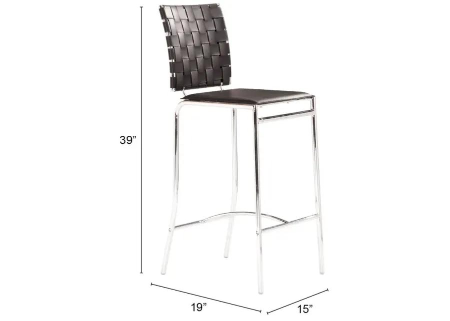 Criss Cross Counter Stool (Set of 2) Black