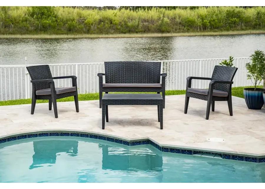 Alaska 4 Piece Seating Set with Cushions-Anthracite