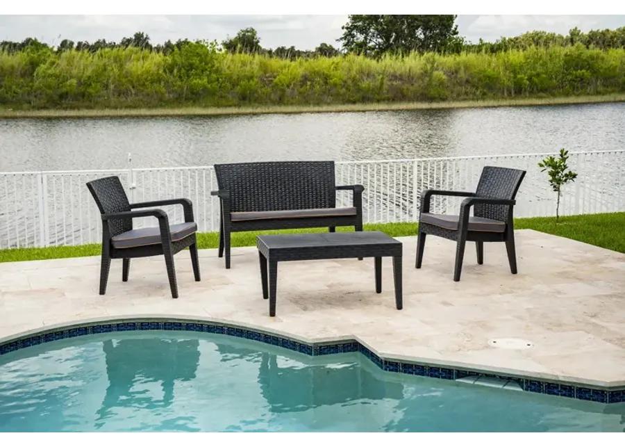 Alaska 4 Piece Seating Set with Cushions-Anthracite