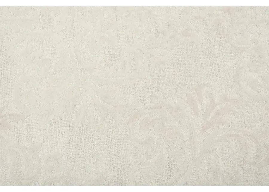 Fifth Avenue Beige Damask Wool 5' x 8' Rectangle Rug