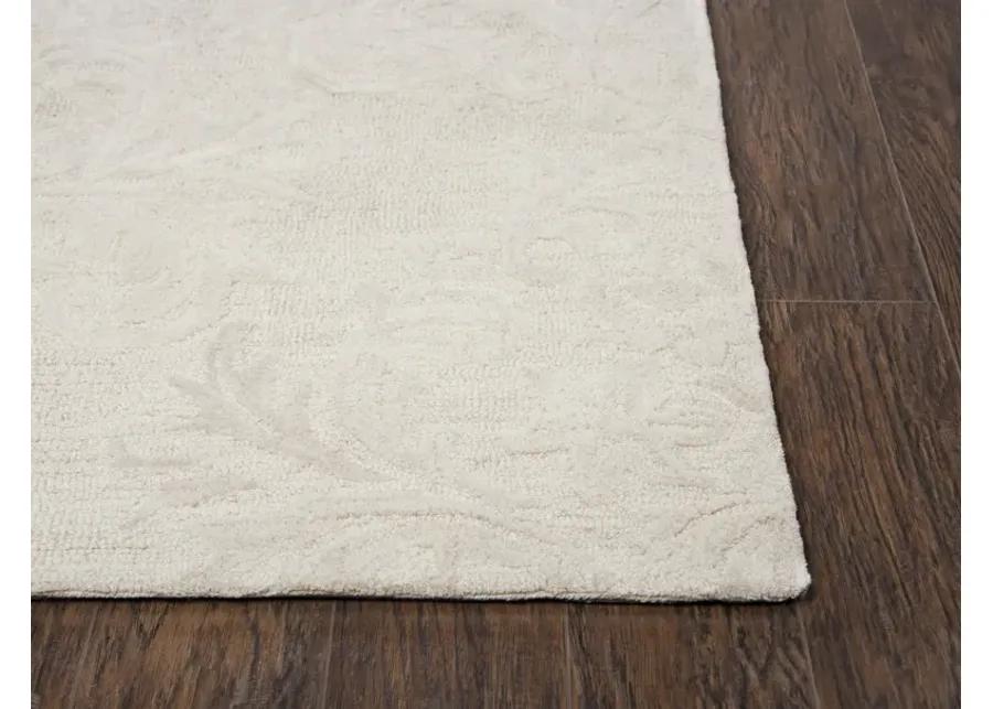 Fifth Avenue Beige Damask Wool 5' x 8' Rectangle Rug