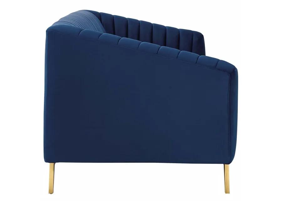 Valiant Vertical Channel Tufted Performance Velvet Sofa