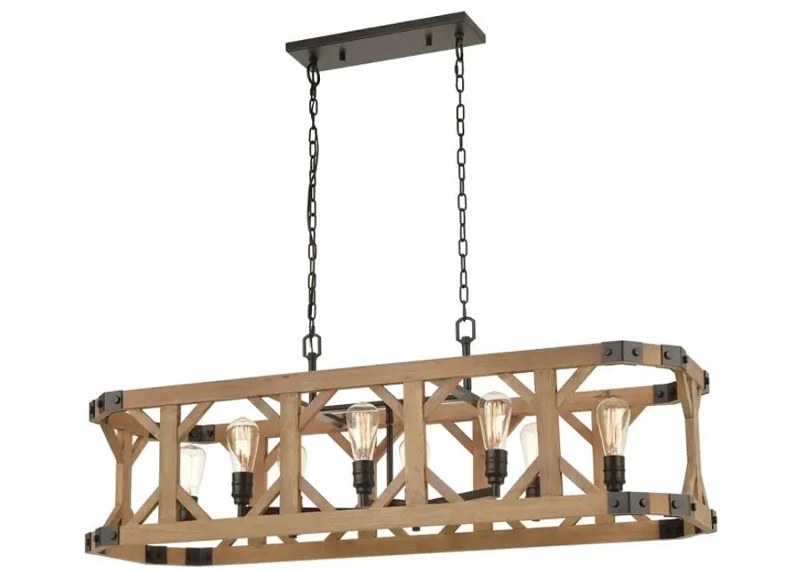 Structure 48" Wide 8-Light Linear Chandelier - Medium Oak