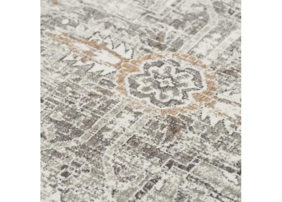 Anatolia Lt.Gray Medallion Recycled Polyester 5'2" x 7'9" Rectangle Rug