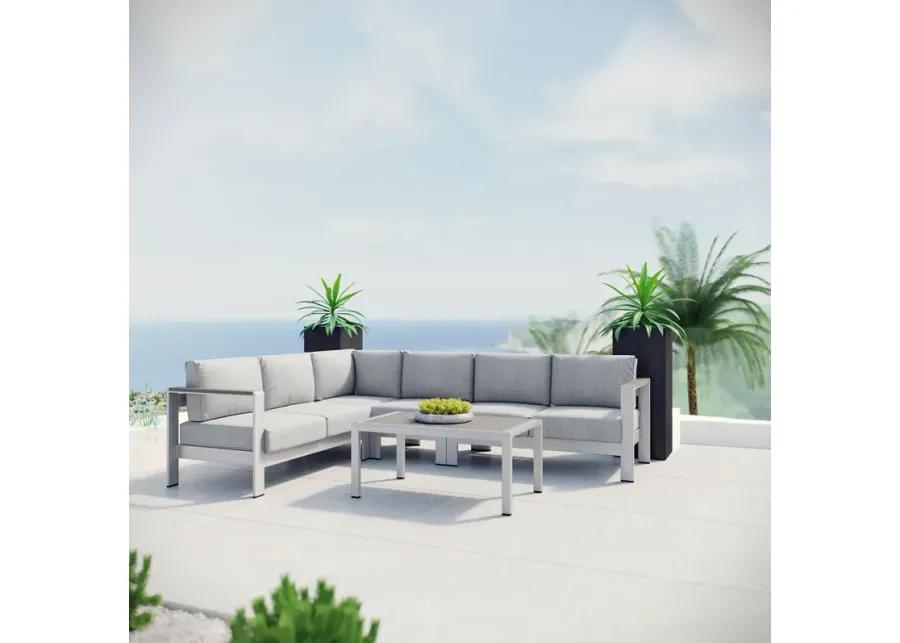 Shore 5 Piece Outdoor Patio Aluminum Sectional