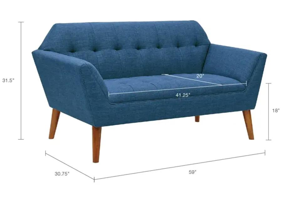 INK+IVY Newport Blue Loveseat