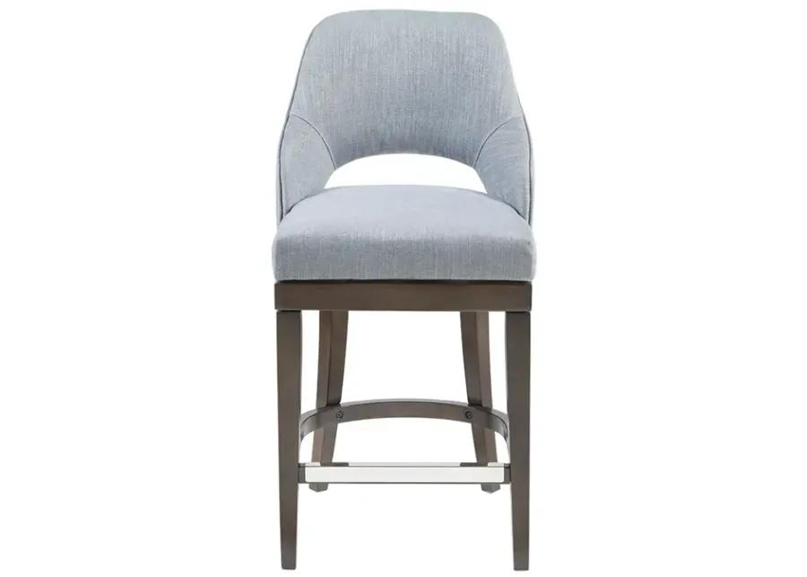 Madison Park Jillian Blue Counter  Stool with Swivel Seat