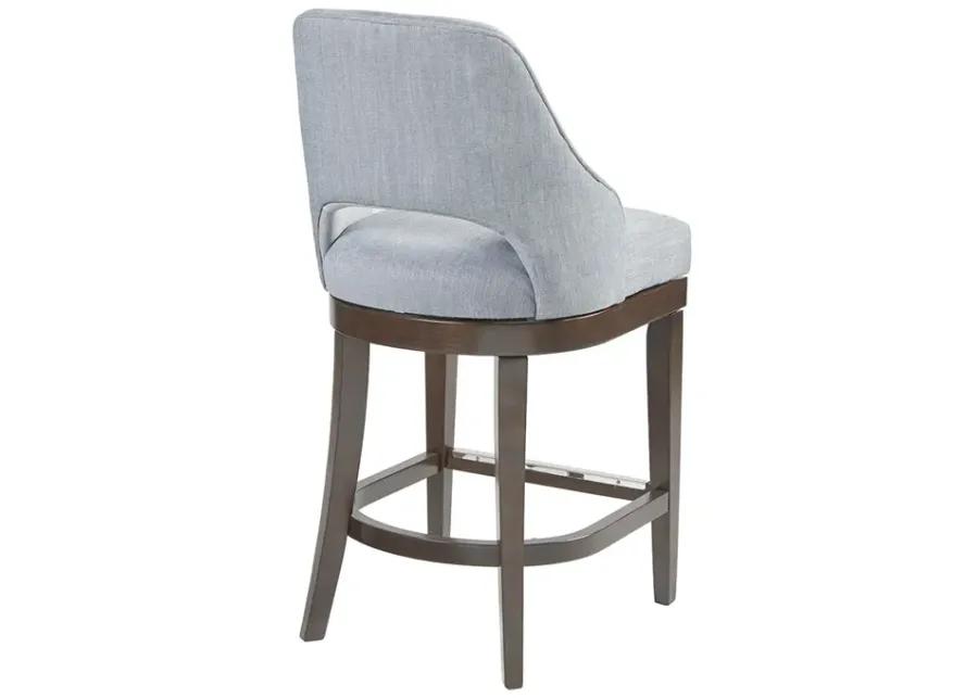 Madison Park Jillian Blue Counter  Stool with Swivel Seat