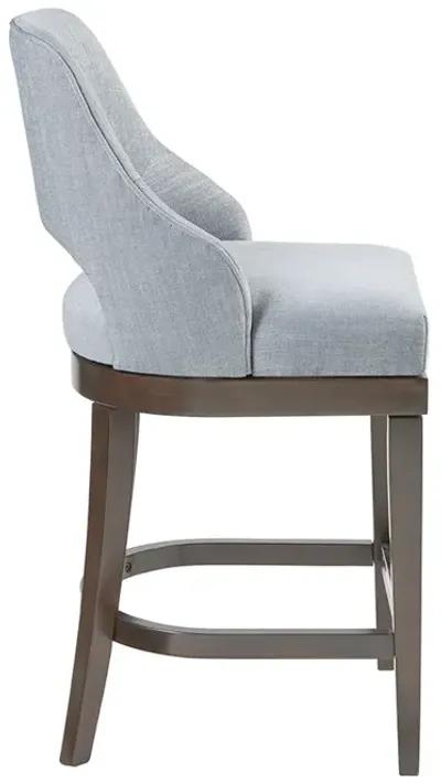 Madison Park Jillian Blue Counter  Stool with Swivel Seat