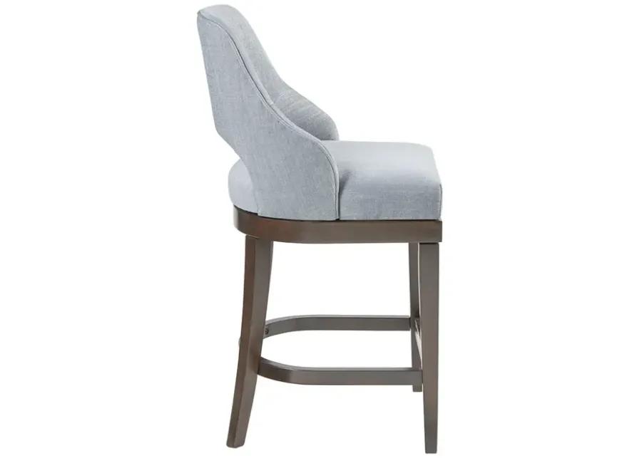 Madison Park Jillian Blue Counter  Stool with Swivel Seat