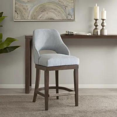 Madison Park Jillian Blue Counter  Stool with Swivel Seat