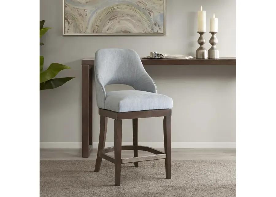 Madison Park Jillian Blue Counter  Stool with Swivel Seat