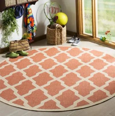 LINDEN 122 Collection LND122P-6R Rust / Creme 6'-7" X 6'-7" Round