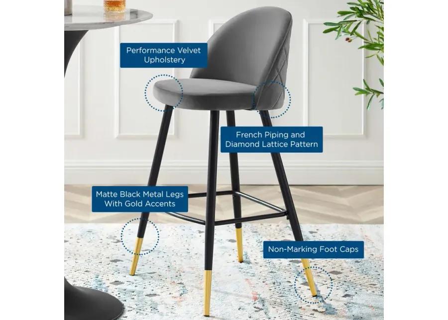 Cordial Performance Velvet Bar Stools - Set of 2