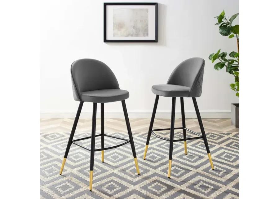 Cordial Performance Velvet Bar Stools - Set of 2