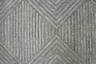 Suffolk Gray/Natural Geometric/Solid Wool 10' x 13' Rectangle Rug